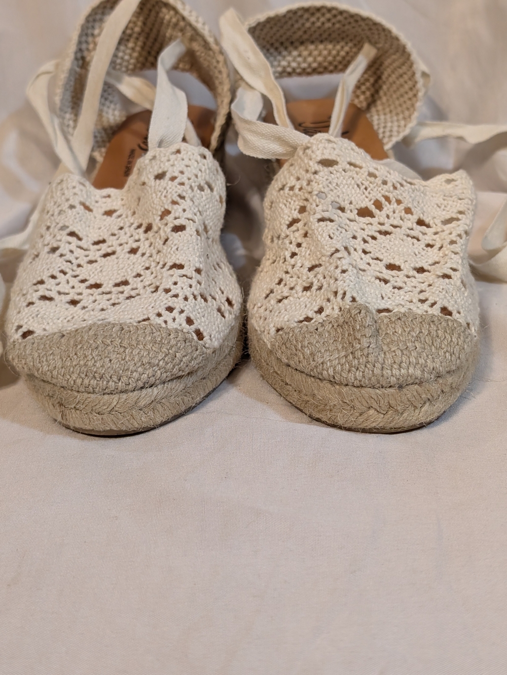Woven Crochet Espadrille Ankle-Tie Wedge - Made In Spain - Picture 3 of 9